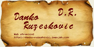 Danko Ružesković vizit kartica